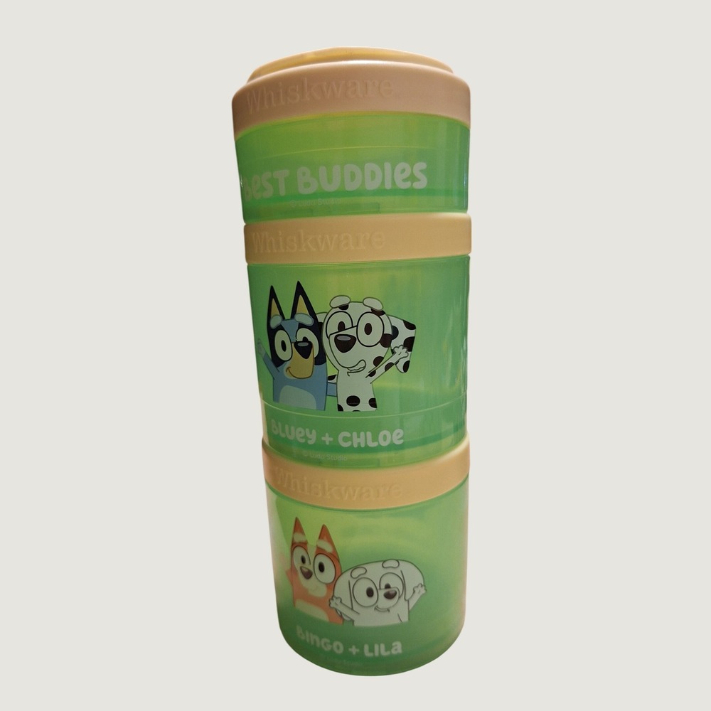Whiskware Bluey Best Buddies Stackable Snack 3 Interlocking Container - Picture 3 of 7